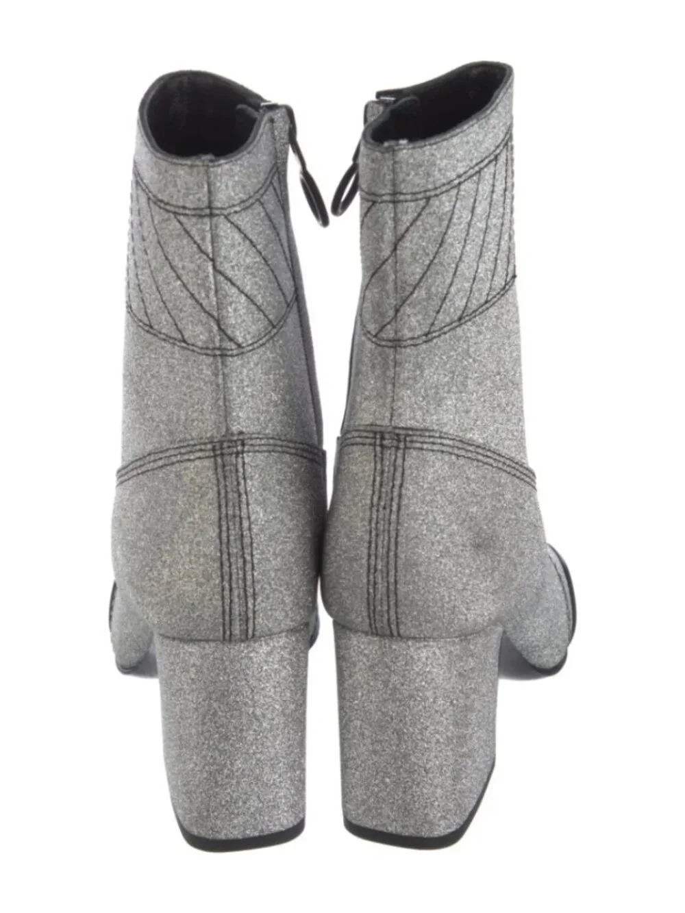 Off-White 2019 Glitter Sock Boots Silver Metallic Size 36 / US 6